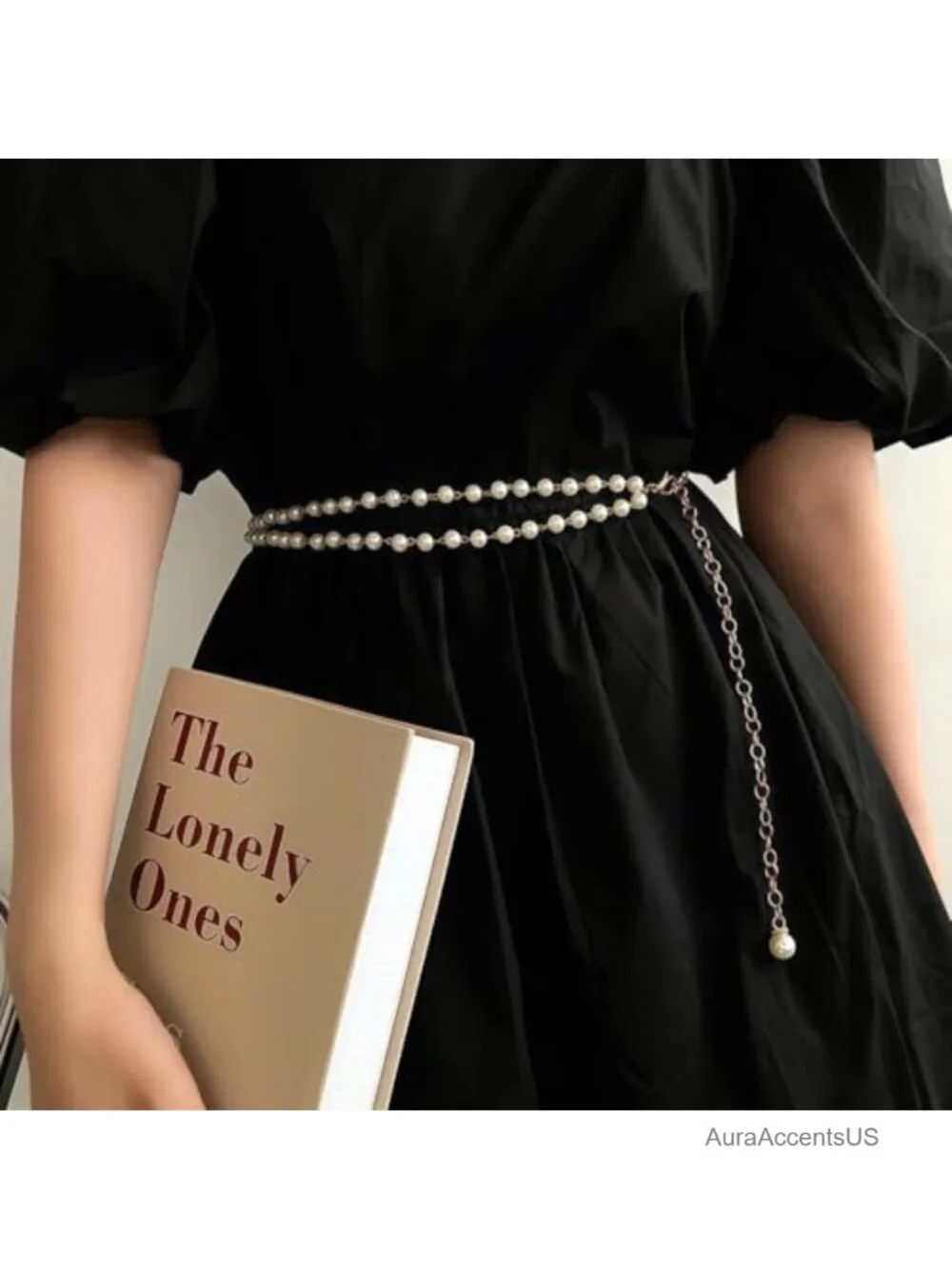 Gold Adjustable Pearl Waist Chain Bridal Wedding Sash Belt Sweater Chain